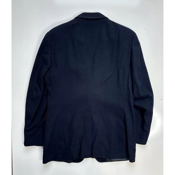 Stein Bloch Navy Blue Heavy Wool Sport Over Coat Gold Buttons / Men's Size 40 R - Picture 4 of 8